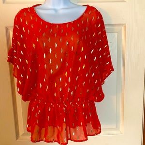 Miami loose fit blouse with gold accents size small